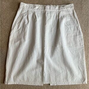 Vintage 100% Linen White Women's Skirt